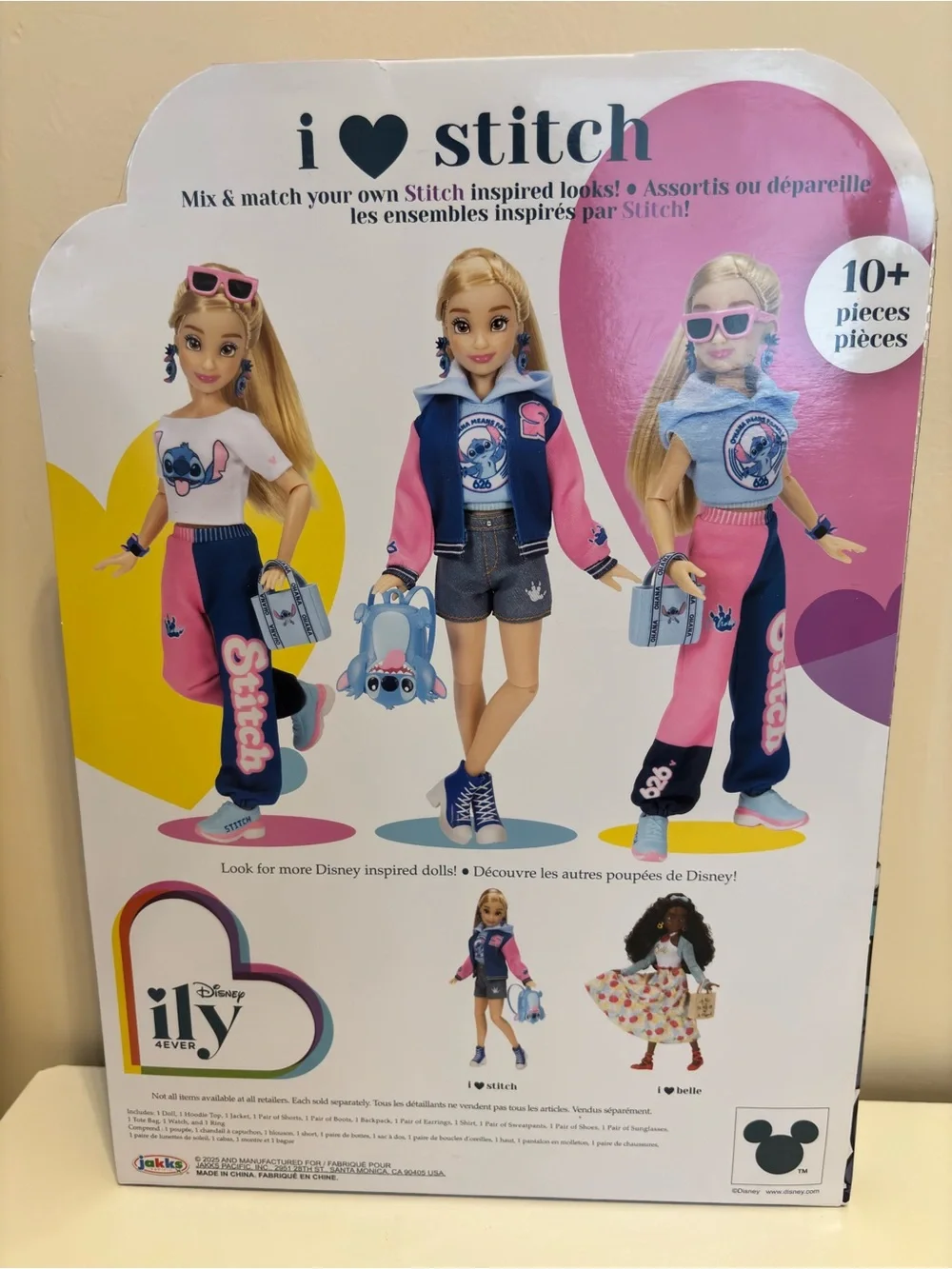 Disney Stitch Doll Set in Pink and Blue with Accessories